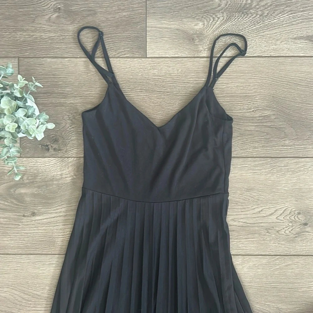 ASOS Black Maxi Dress Spaghetti Strap Size 2 - Picture 2 of 4